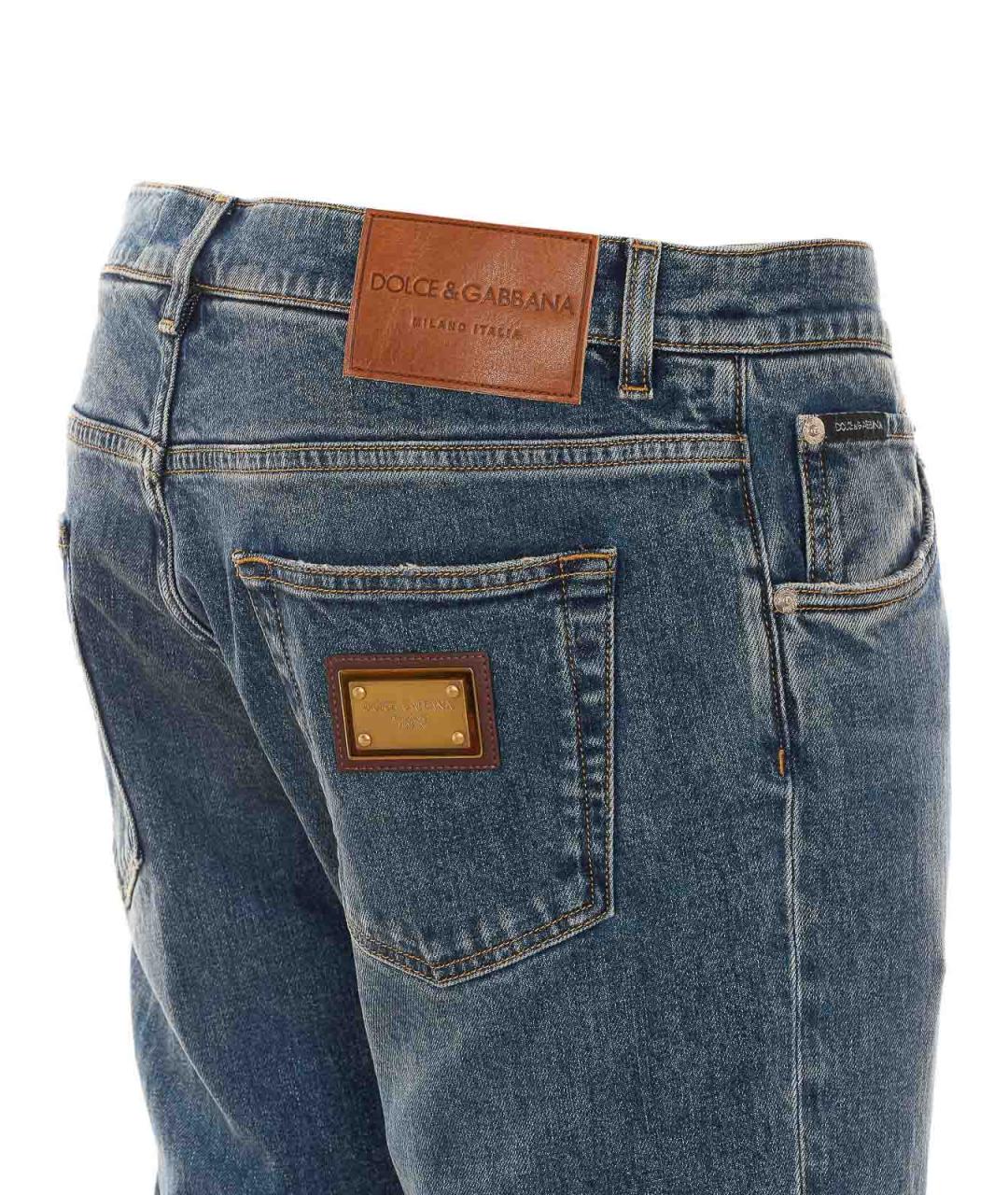 DOLCE&GABBANA Синие хлопковые джинсы скинни, фото 3