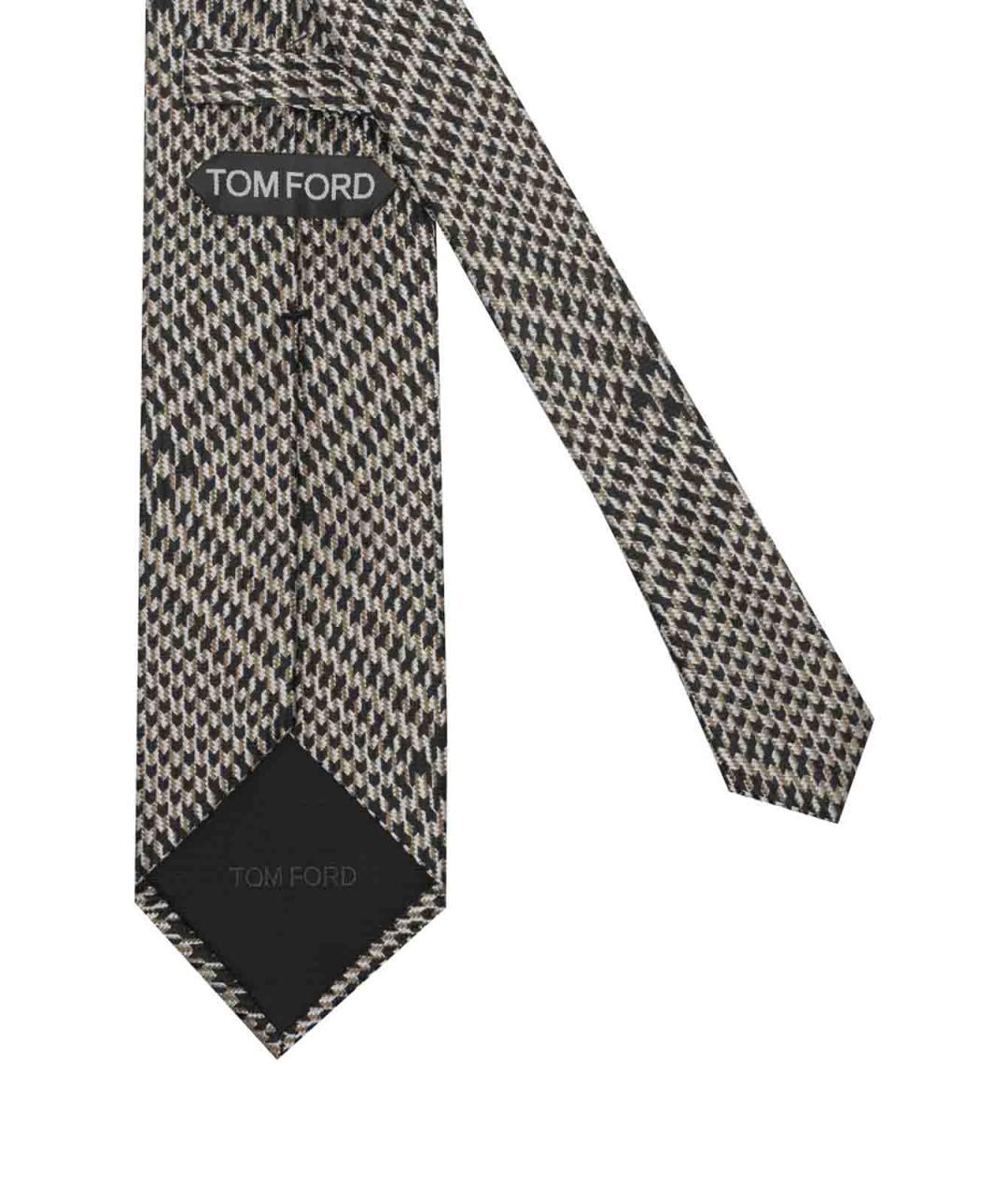 TOM FORD Серый шелковый галстук, фото 2
