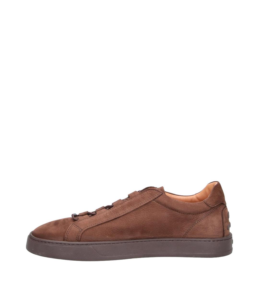 TOD'S Коричневые замшевые низкие кроссовки / кеды, фото 3