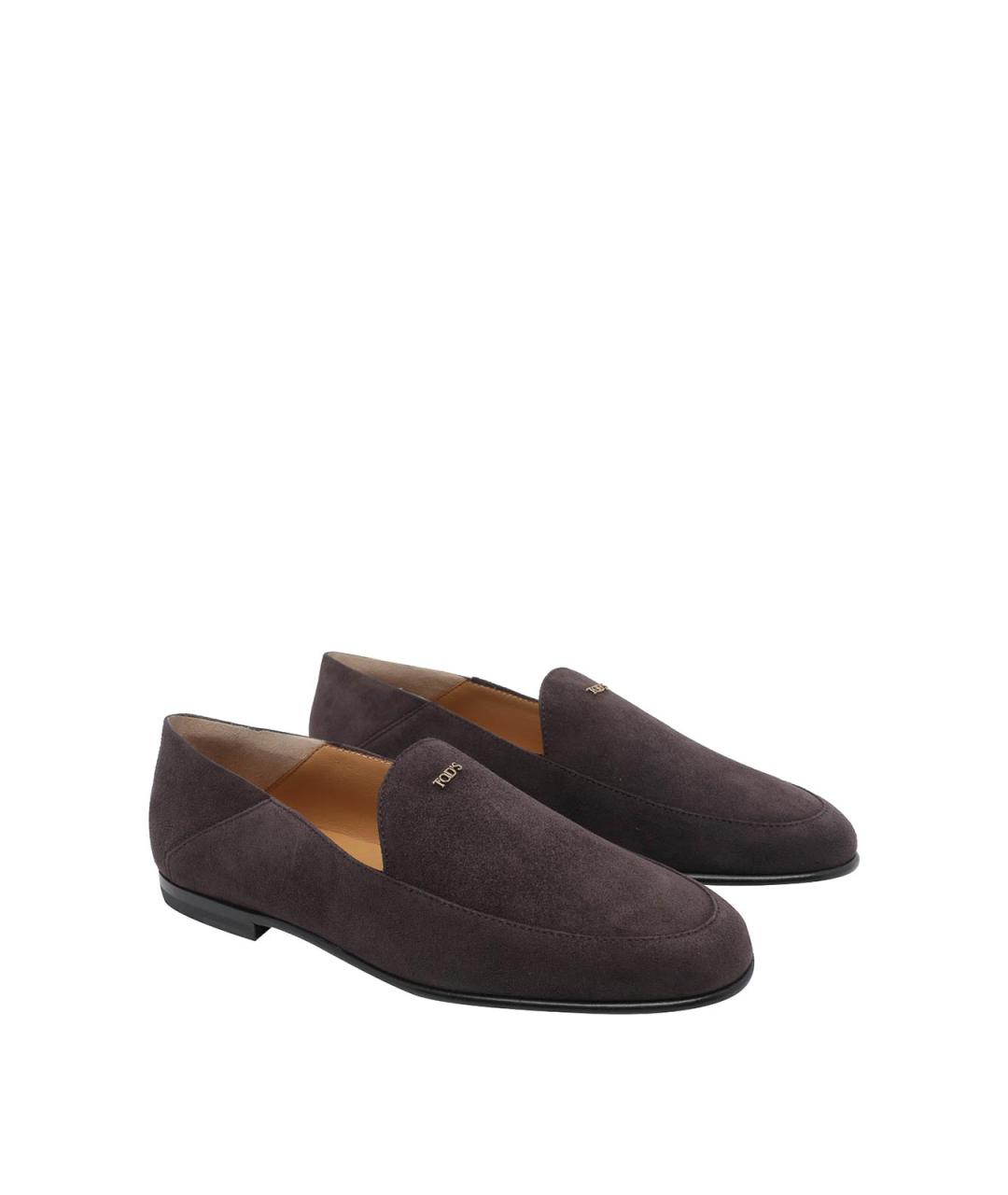 TOD'S Коричневые замшевые лоферы, фото 2