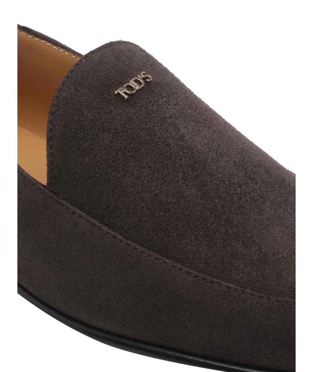 TOD'S Коричневые замшевые лоферы, фото 4