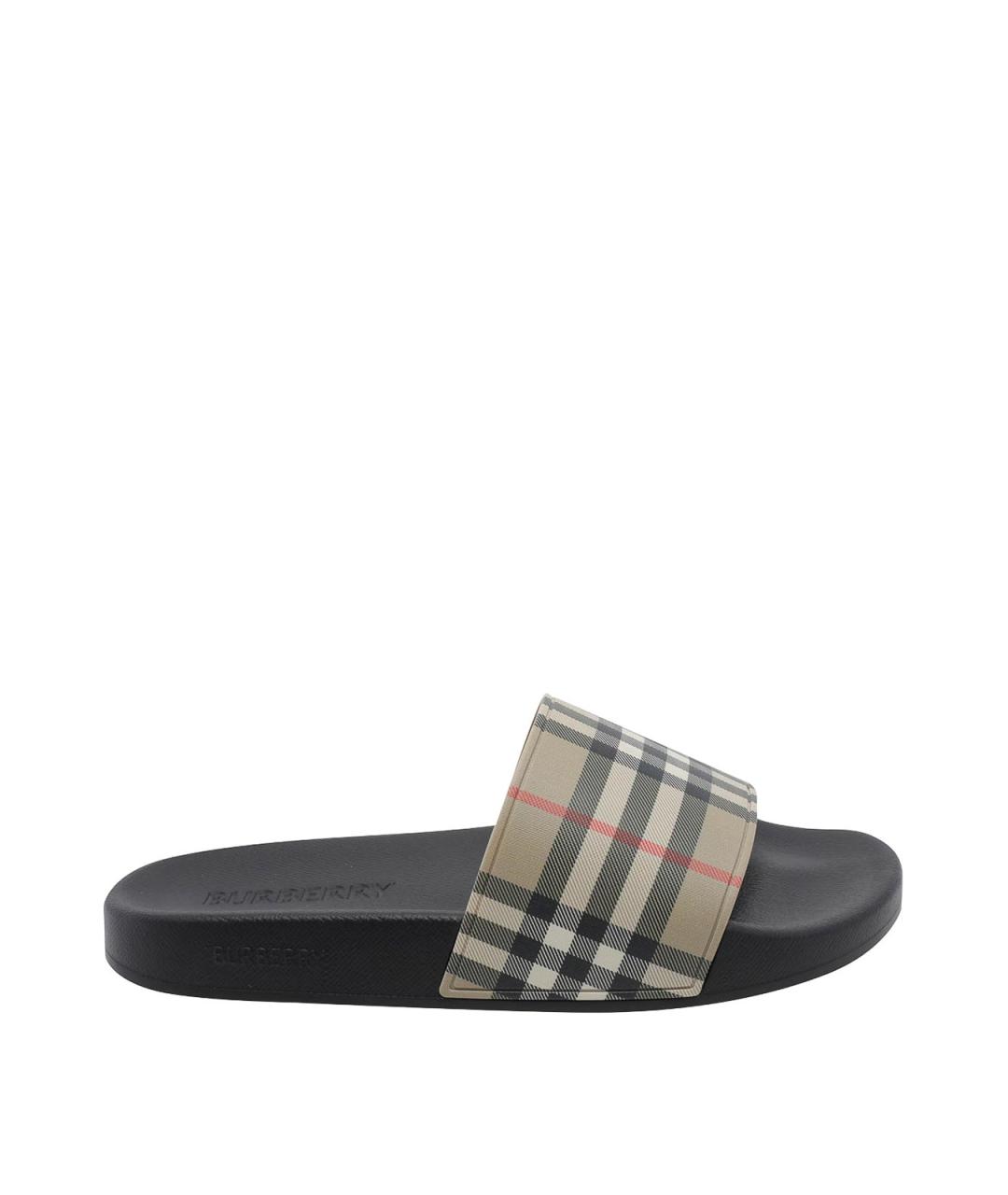 BURBERRY Мульти резиновые шлепанцы, фото 1