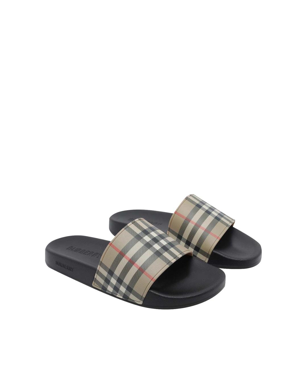 BURBERRY Мульти резиновые шлепанцы, фото 2