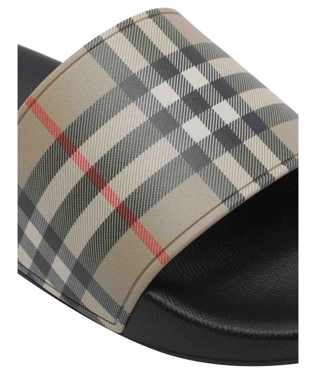 BURBERRY Мульти резиновые шлепанцы, фото 4