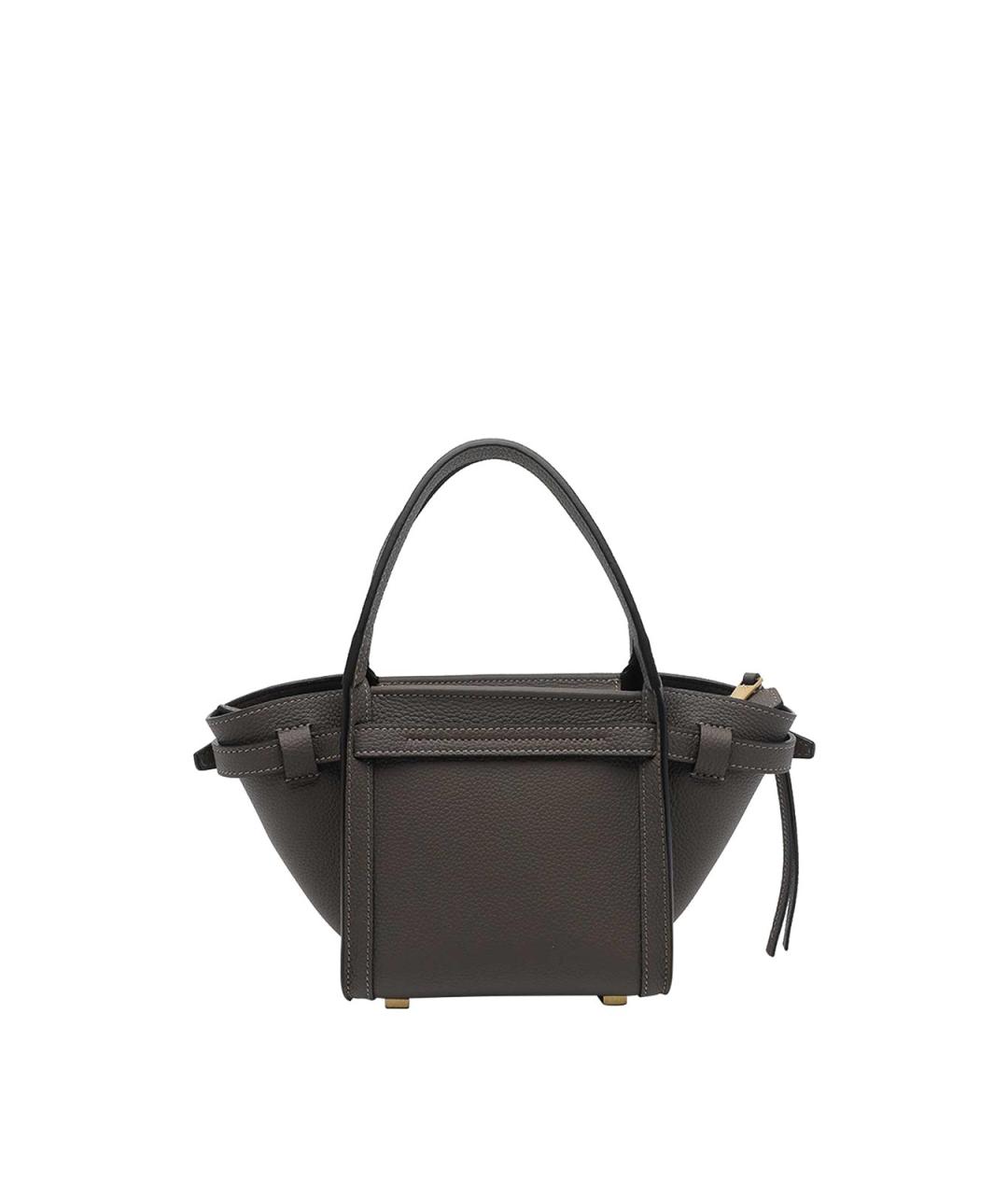 TOD'S Серая кожаная сумка тоут, фото 3
