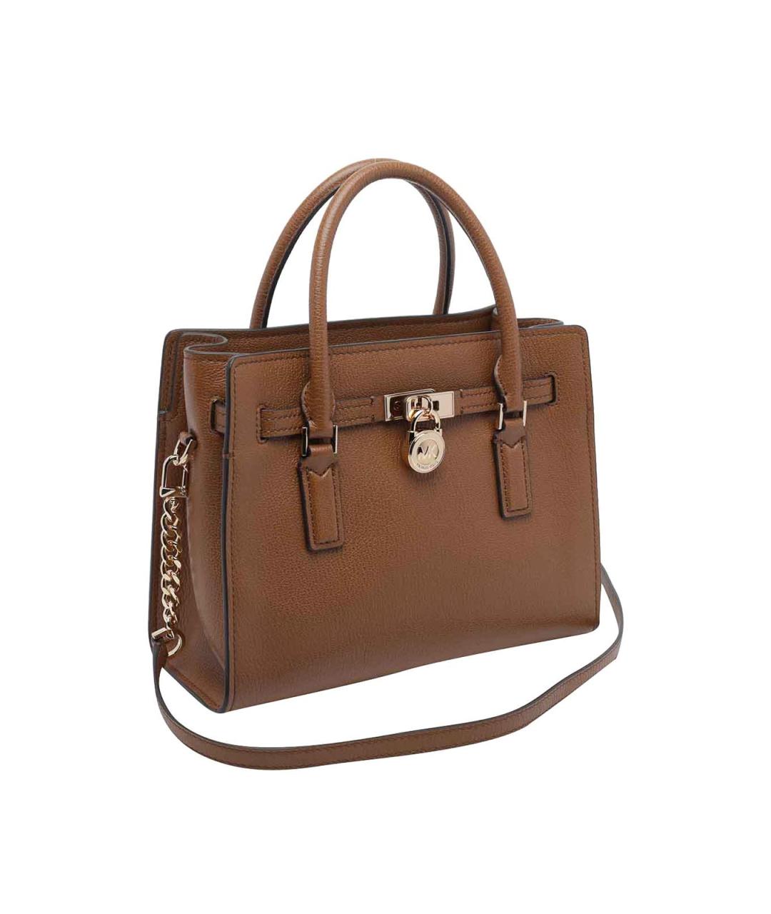 MICHAEL MICHAEL KORS Коричневая кожаная сумка с короткими ручками, фото 2