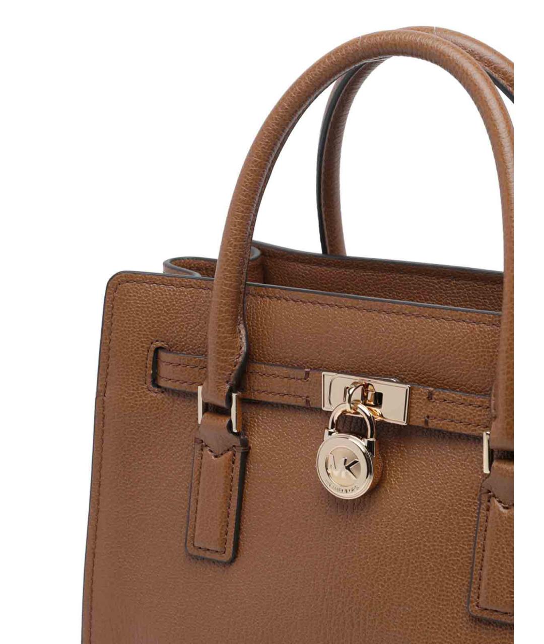 MICHAEL MICHAEL KORS Коричневая кожаная сумка с короткими ручками, фото 4