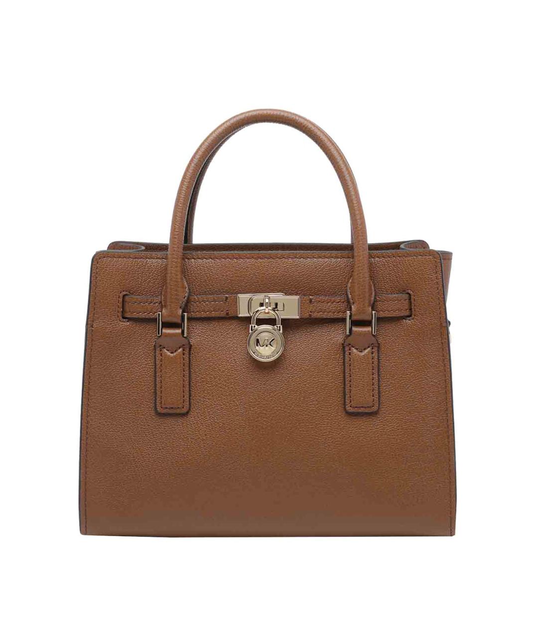 MICHAEL MICHAEL KORS Коричневая кожаная сумка с короткими ручками, фото 1