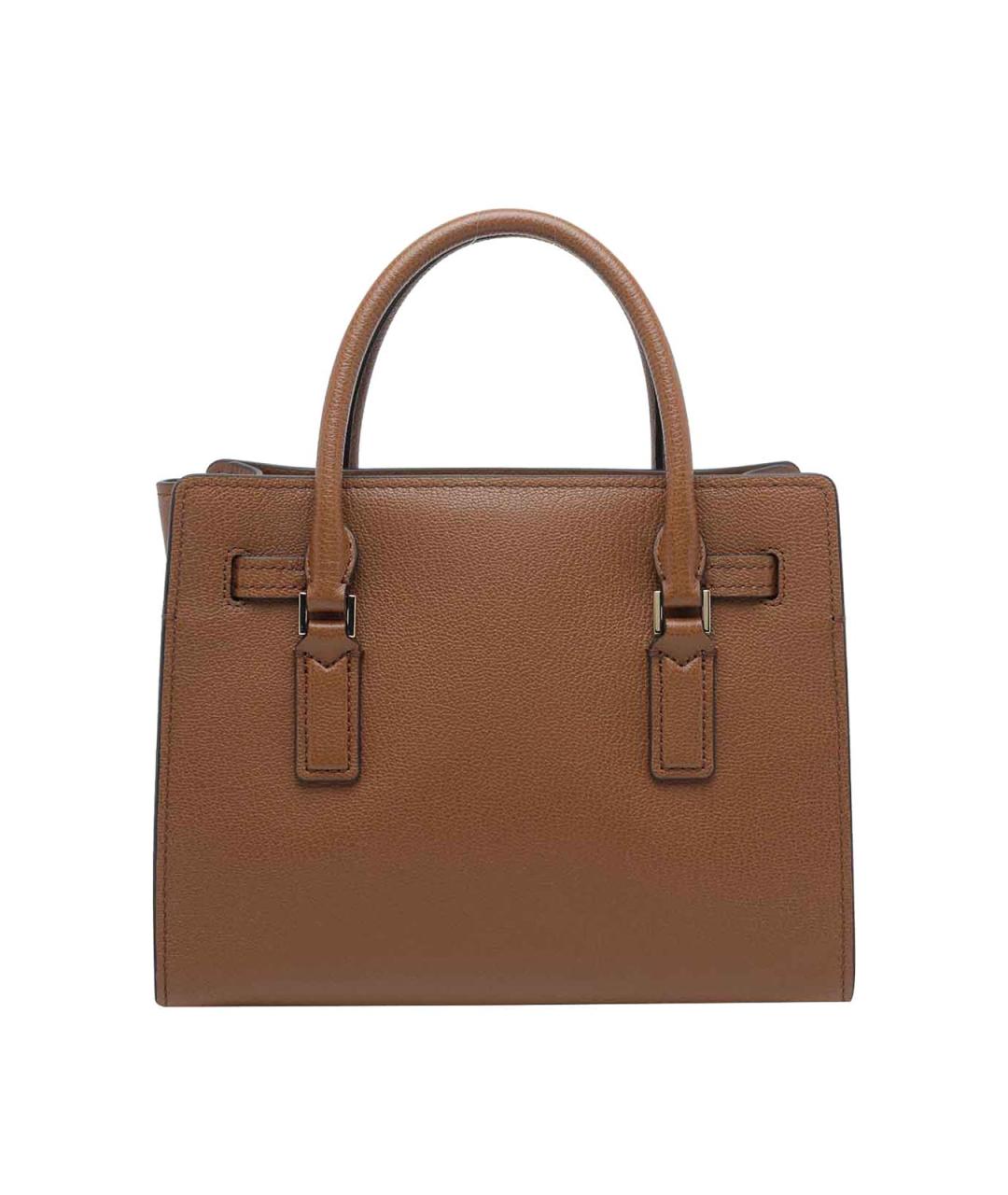 MICHAEL MICHAEL KORS Коричневая кожаная сумка с короткими ручками, фото 3