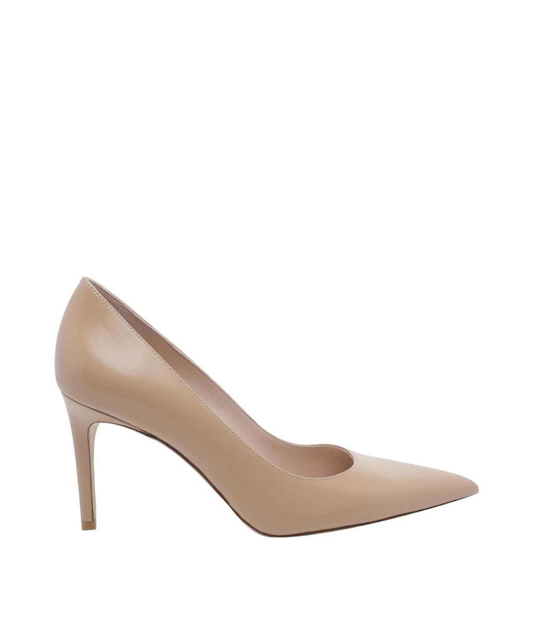 STUART WEITZMAN Бежевые кожаные туфли, фото 1