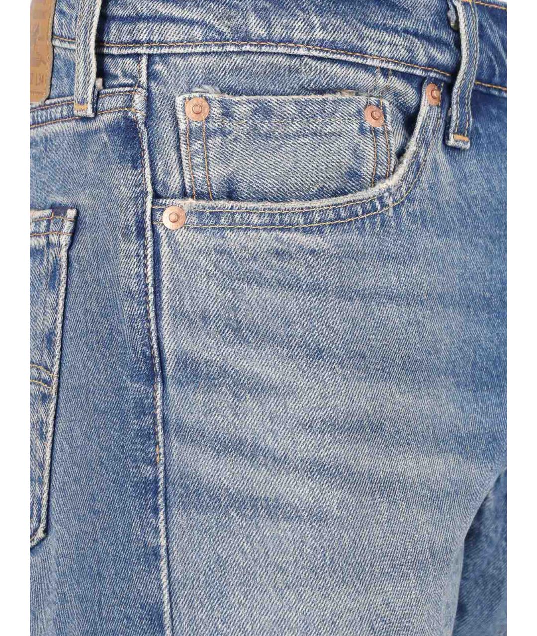 LEVI'S Синие хлопковые прямые джинсы, фото 4