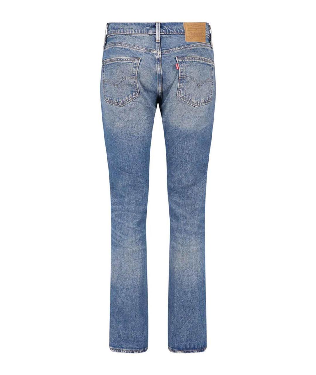 LEVI'S Синие хлопковые прямые джинсы, фото 2