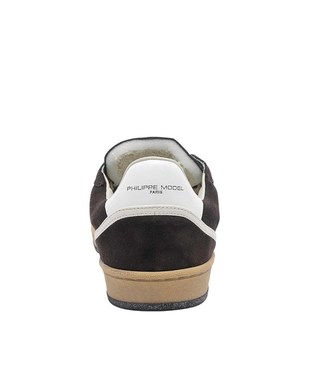 PHILIPPE MODEL Коричневые замшевые низкие кроссовки / кеды, фото 4