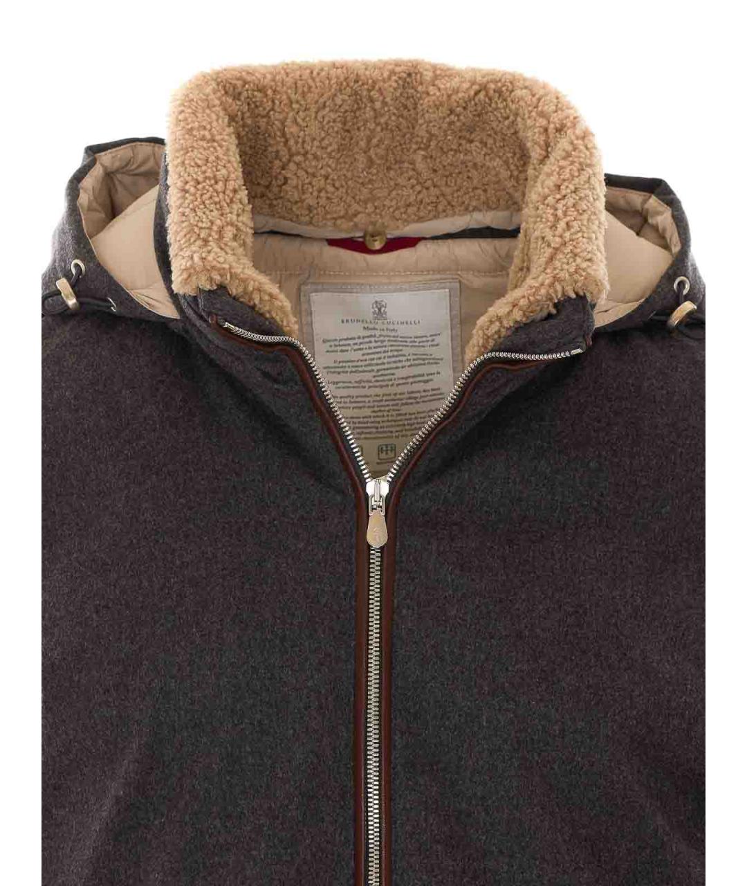 BRUNELLO CUCINELLI Серая шерстяная куртка, фото 4