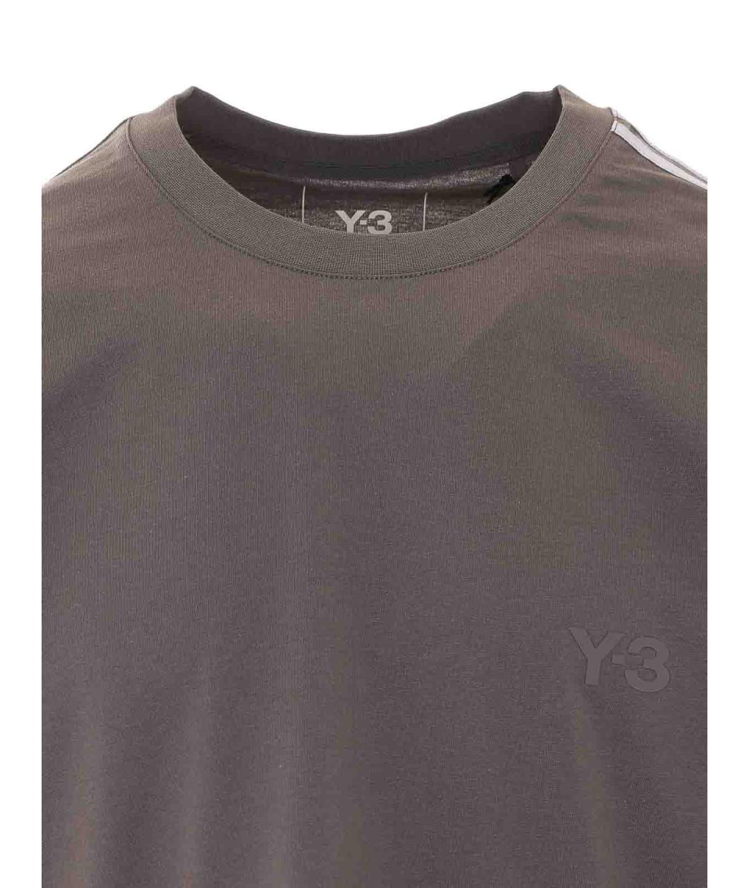 Y-3 Серая хлопковая футболка, фото 4