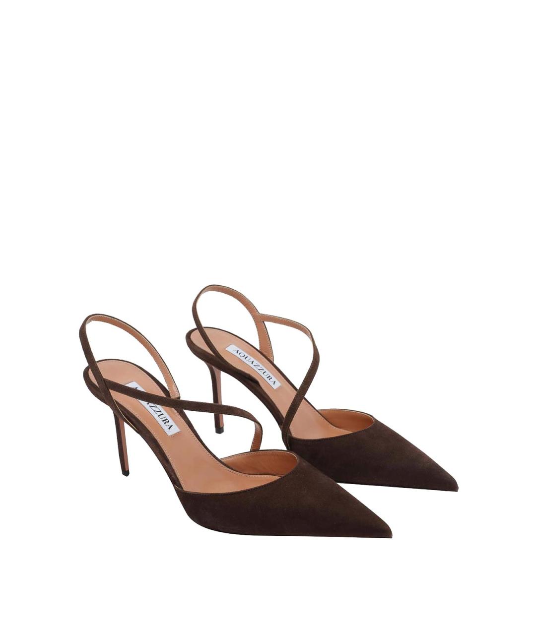 AQUAZZURA Коричневые замшевые туфли, фото 2