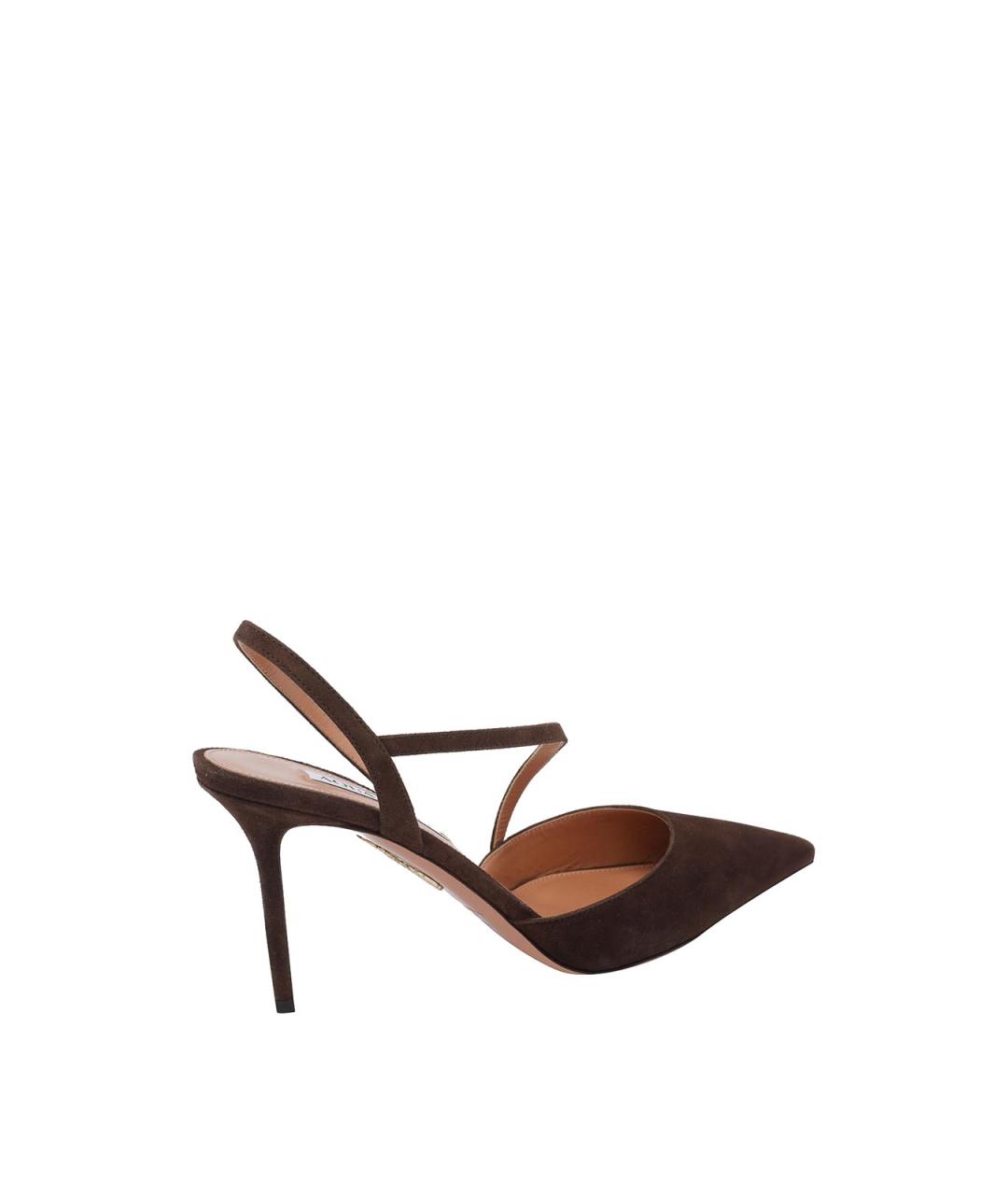 AQUAZZURA Коричневые замшевые туфли, фото 3