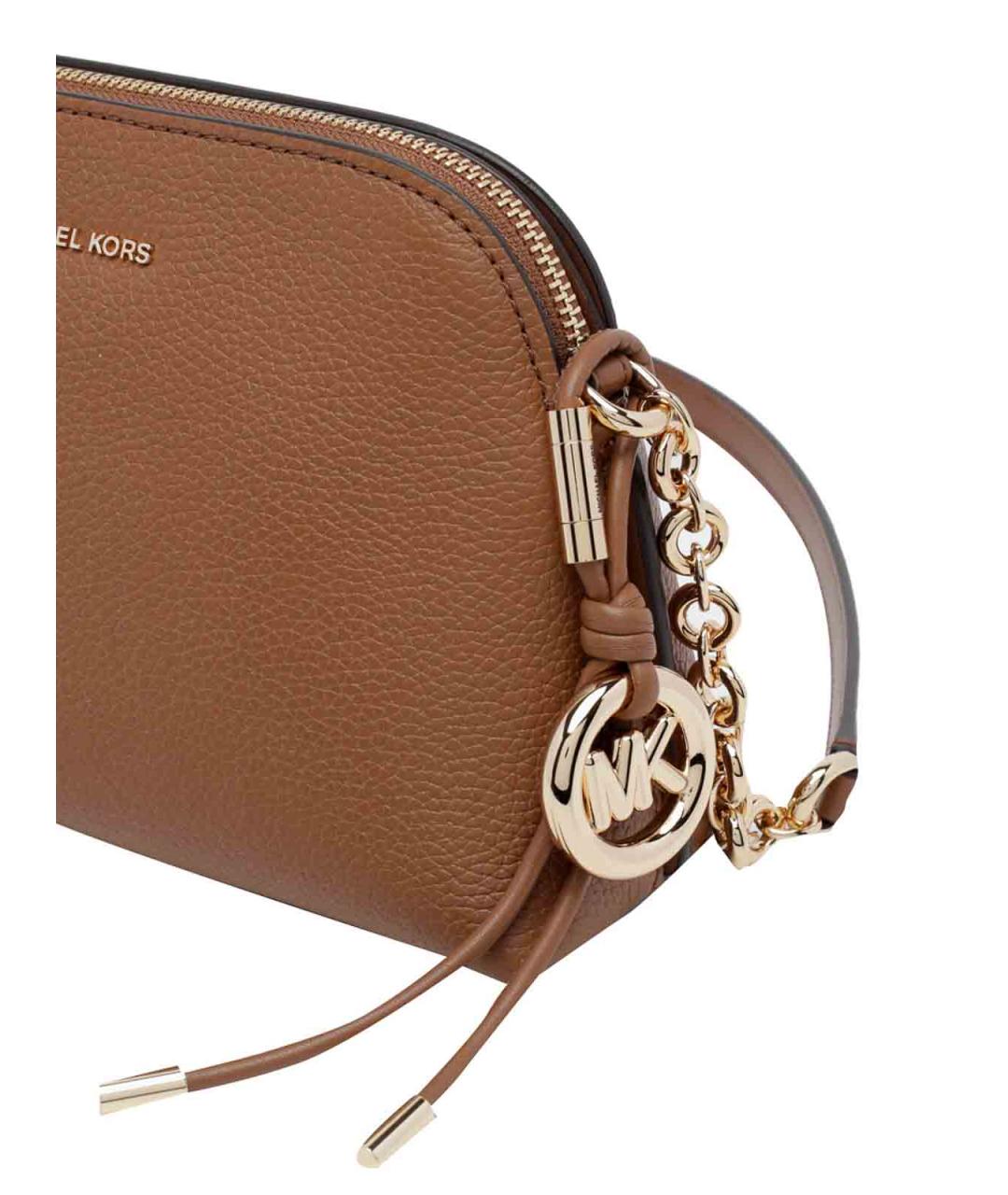 MICHAEL MICHAEL KORS Коричневая кожаная сумка через плечо, фото 4