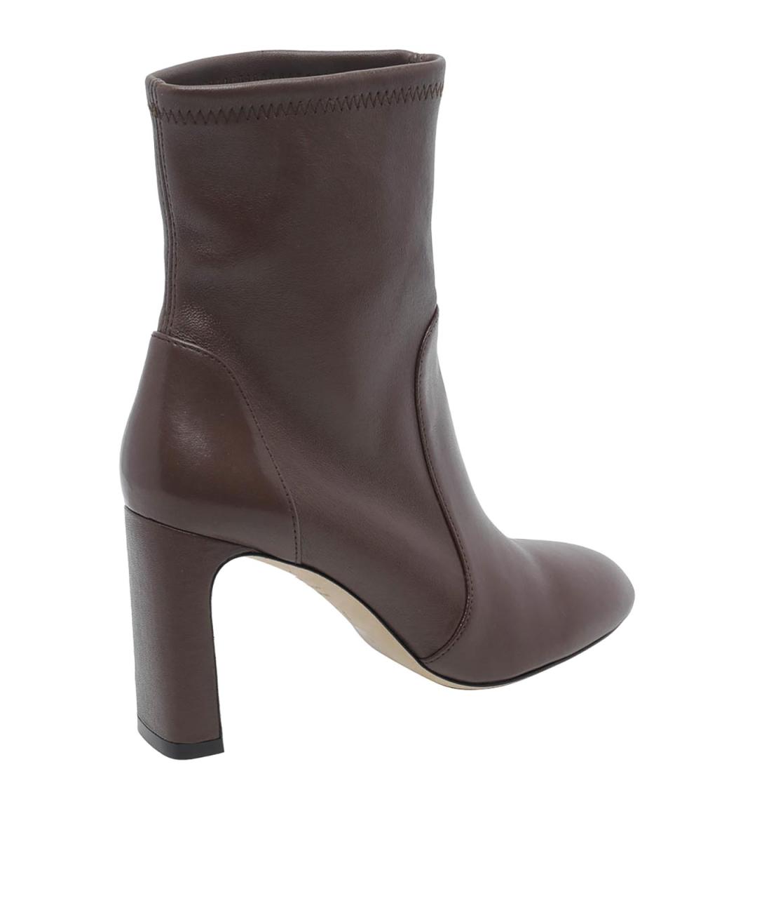 STUART WEITZMAN Коричневые кожаные ботильоны, фото 3