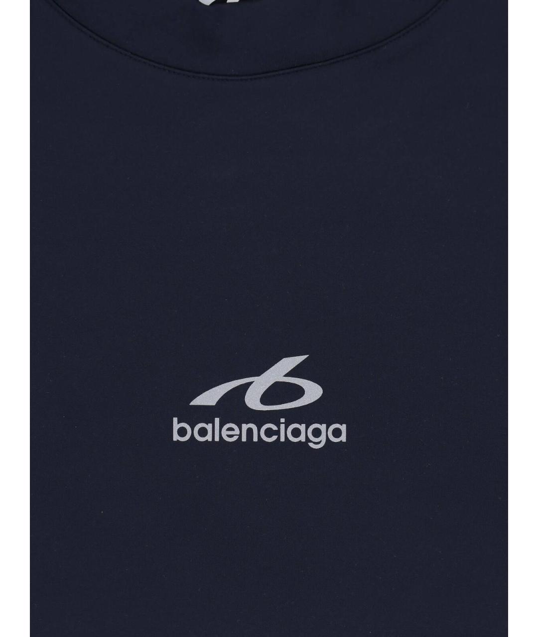 BALENCIAGA Синяя синтетическая футболка, фото 3
