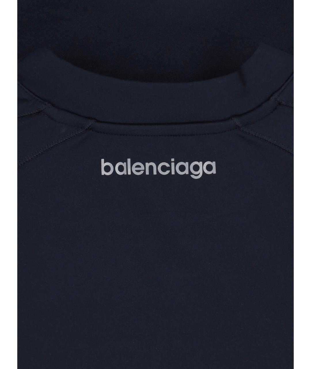 BALENCIAGA Синяя синтетическая футболка, фото 4