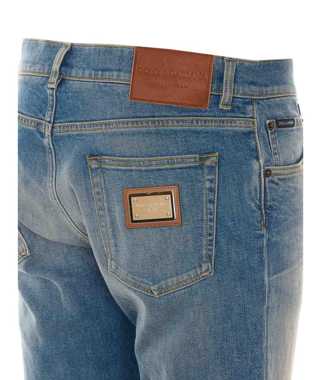 DOLCE&GABBANA Синие хлопковые джинсы скинни, фото 3