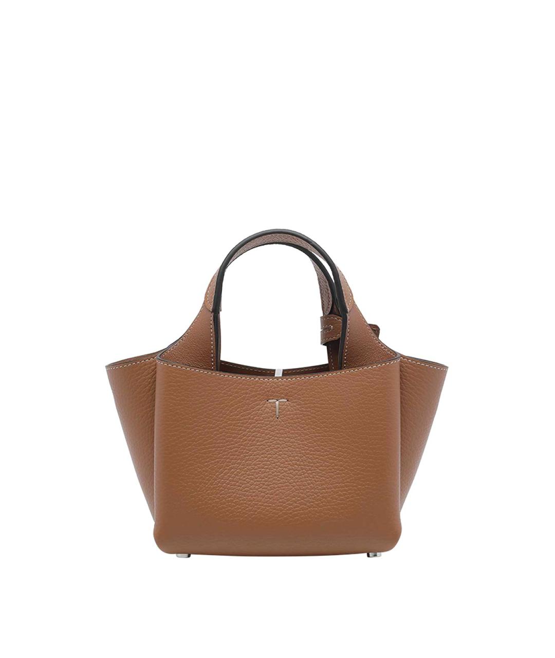 TOD'S Коричневая кожаная сумка тоут, фото 3