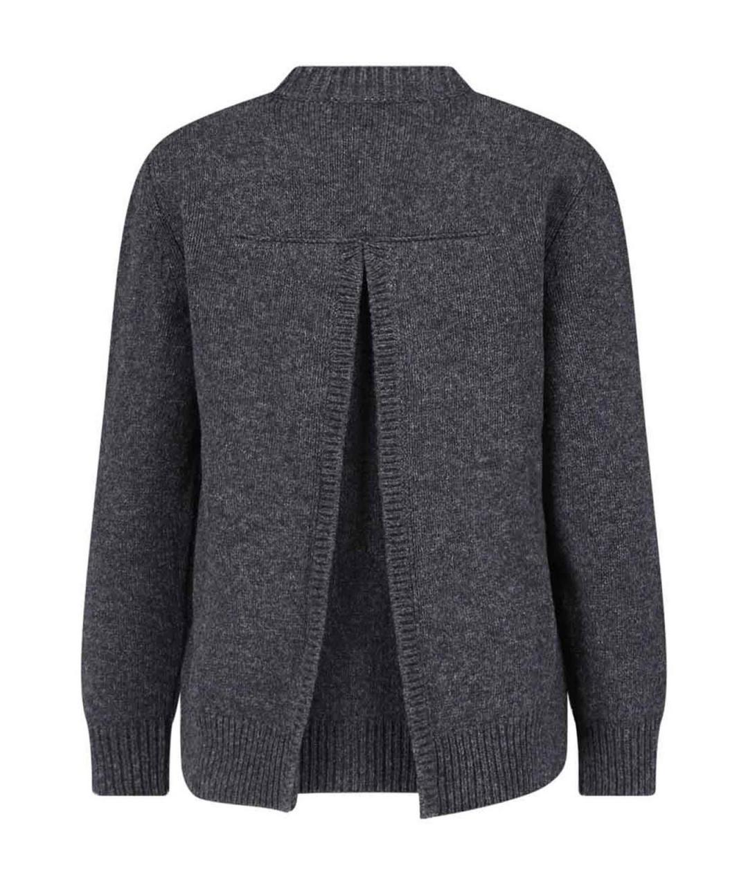 JIL SANDER Серый шерстяной джемпер / свитер, фото 2