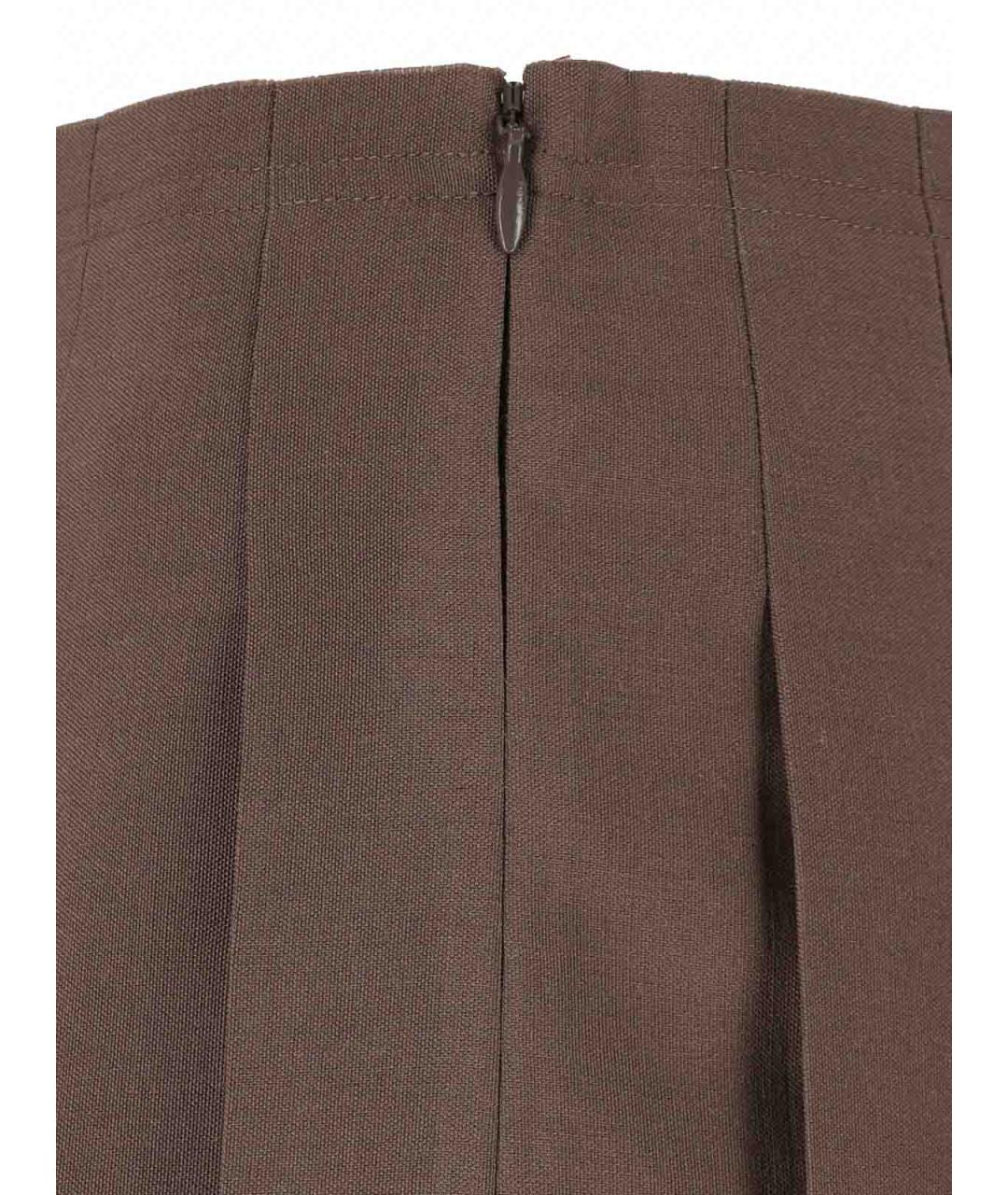 MM6 MAISON MARGIELA Коричневая шерстяная юбка мини, фото 4