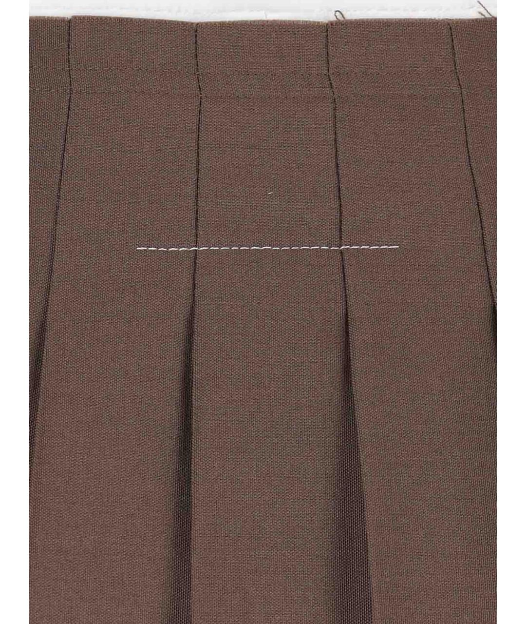 MM6 MAISON MARGIELA Коричневая шерстяная юбка мини, фото 5
