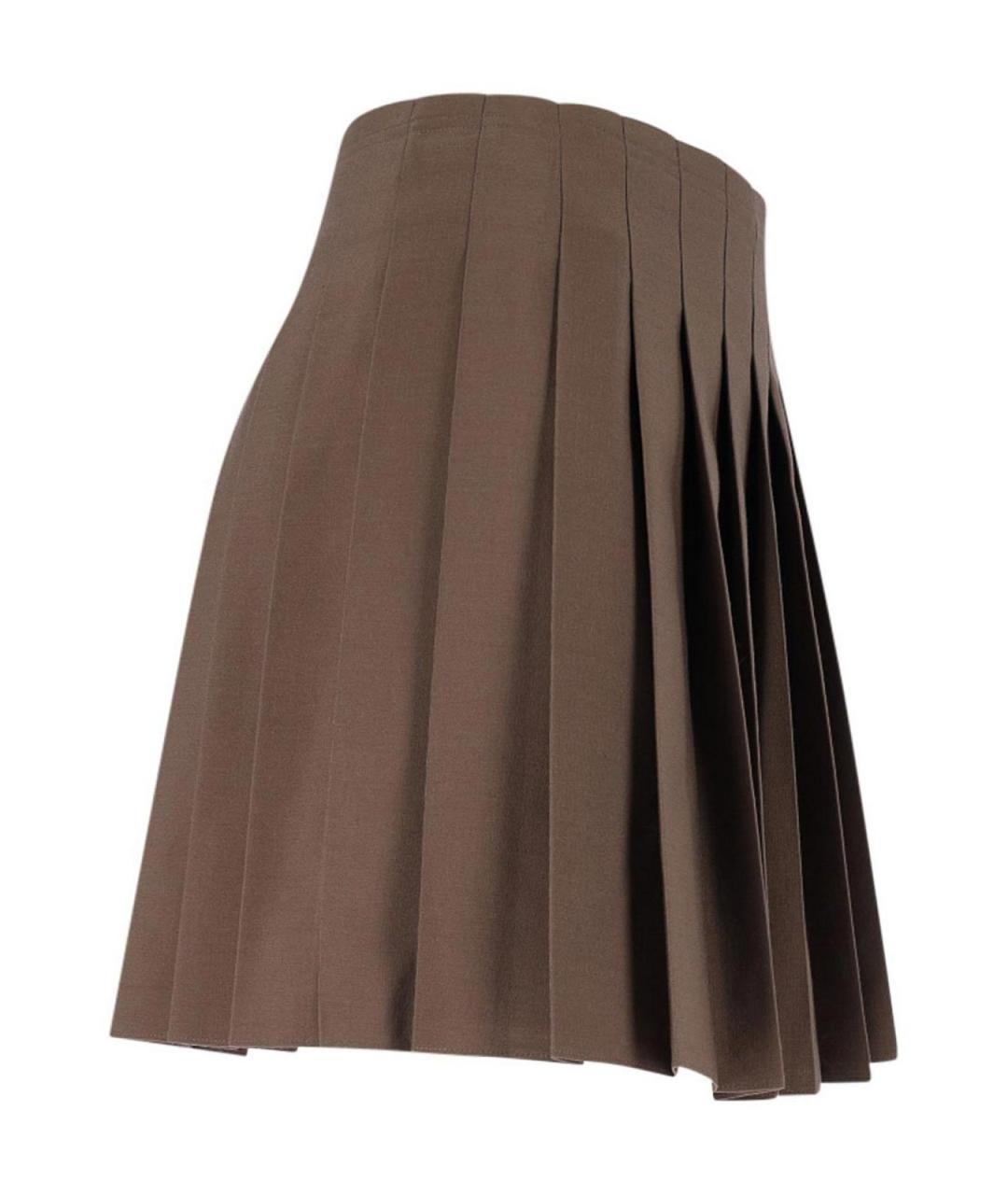 MM6 MAISON MARGIELA Коричневая шерстяная юбка мини, фото 2