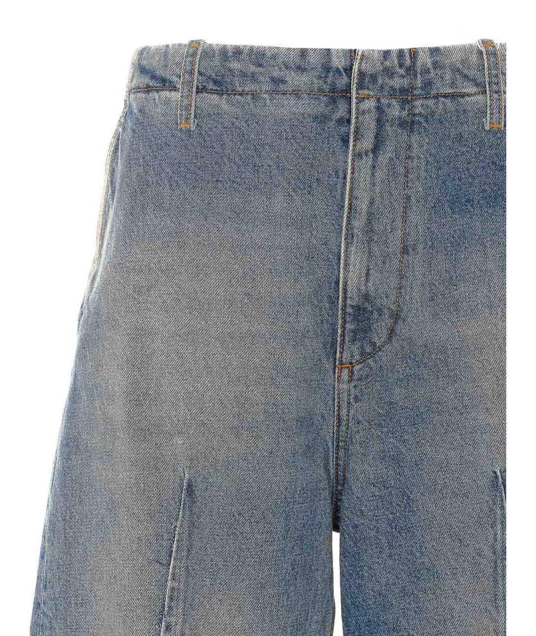MM6 MAISON MARGIELA Синие хлопко-полиэстеровые прямые джинсы, фото 4