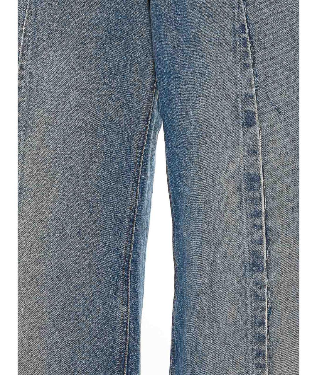 MM6 MAISON MARGIELA Синие хлопко-полиэстеровые прямые джинсы, фото 3