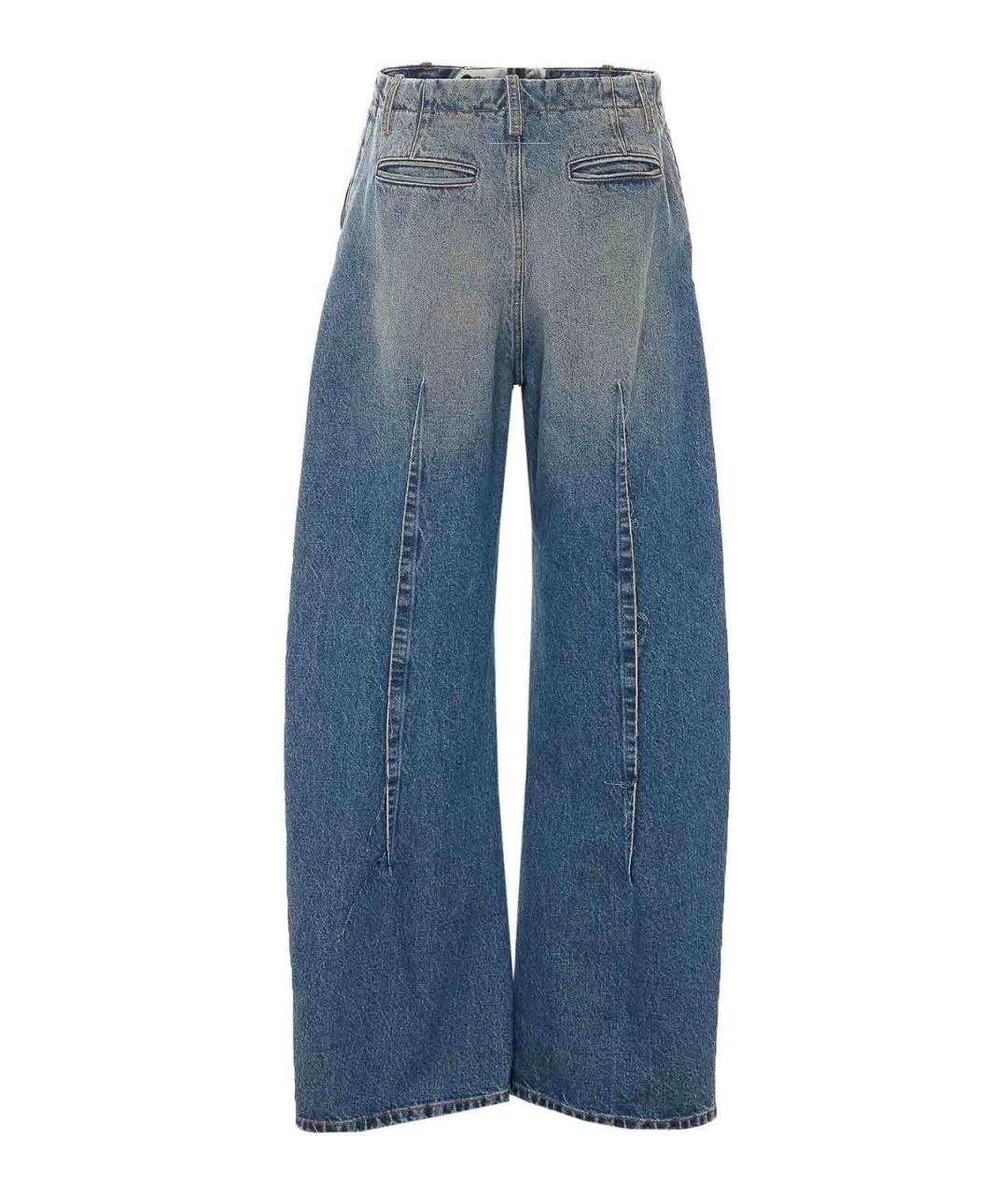 MM6 MAISON MARGIELA Синие хлопко-полиэстеровые прямые джинсы, фото 2
