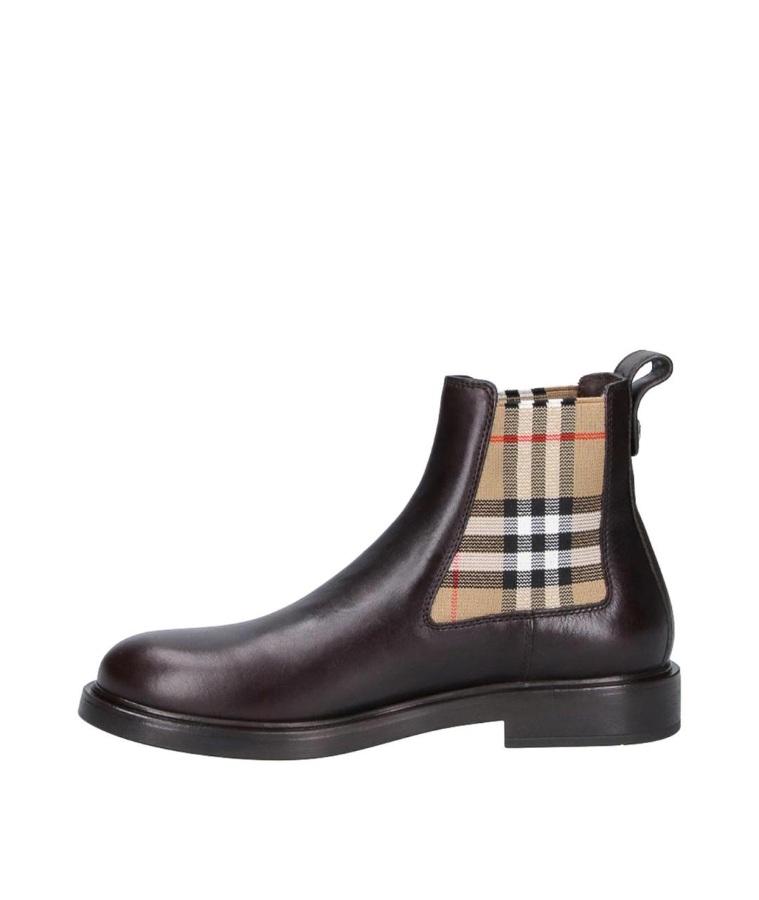 BURBERRY Коричневые кожаные высокие ботинки, фото 3