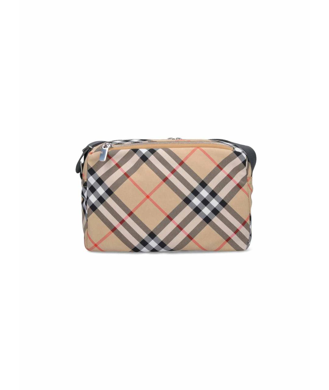 BURBERRY Бежевая тканевая сумка на плечо, фото 3