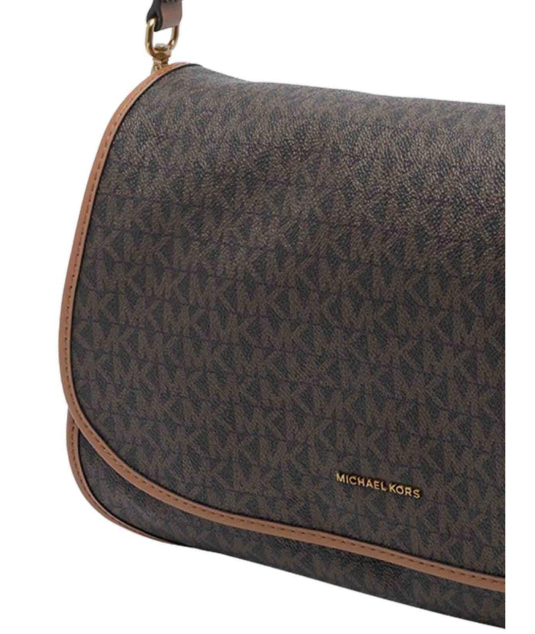 MICHAEL MICHAEL KORS Коричневая кожаная сумка через плечо, фото 4