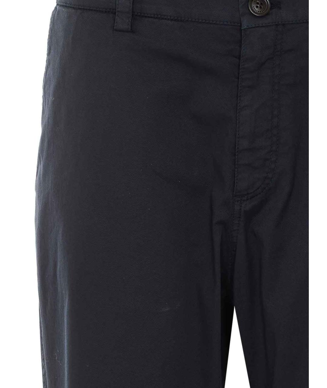 BRUNELLO CUCINELLI Синие хлопковые повседневные брюки, фото 4