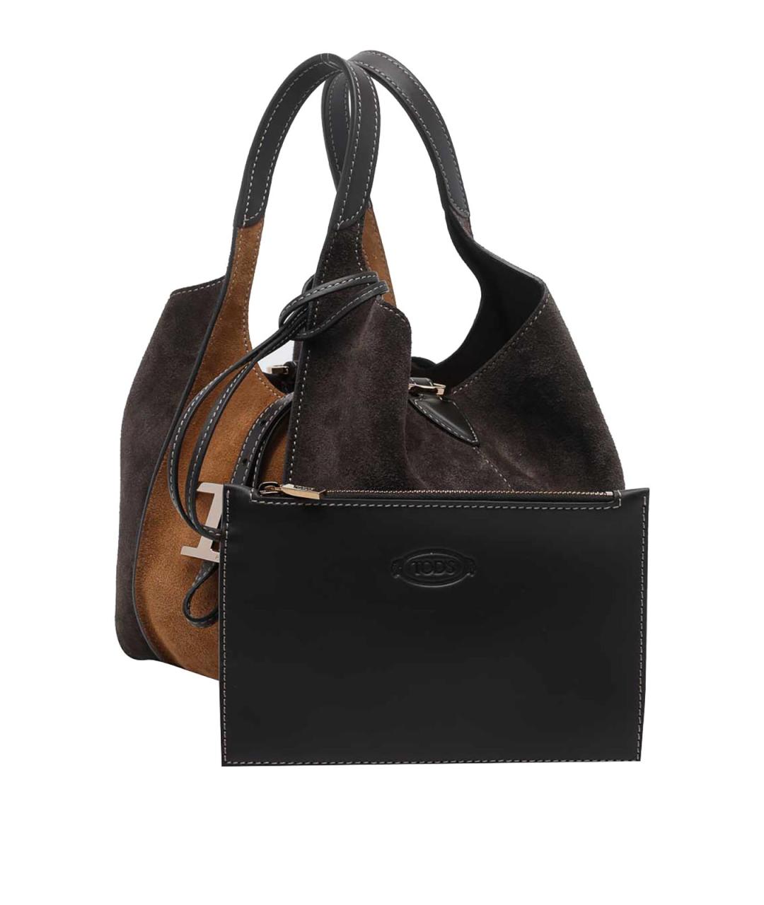 TOD'S Коричневая замшевая сумка тоут, фото 4