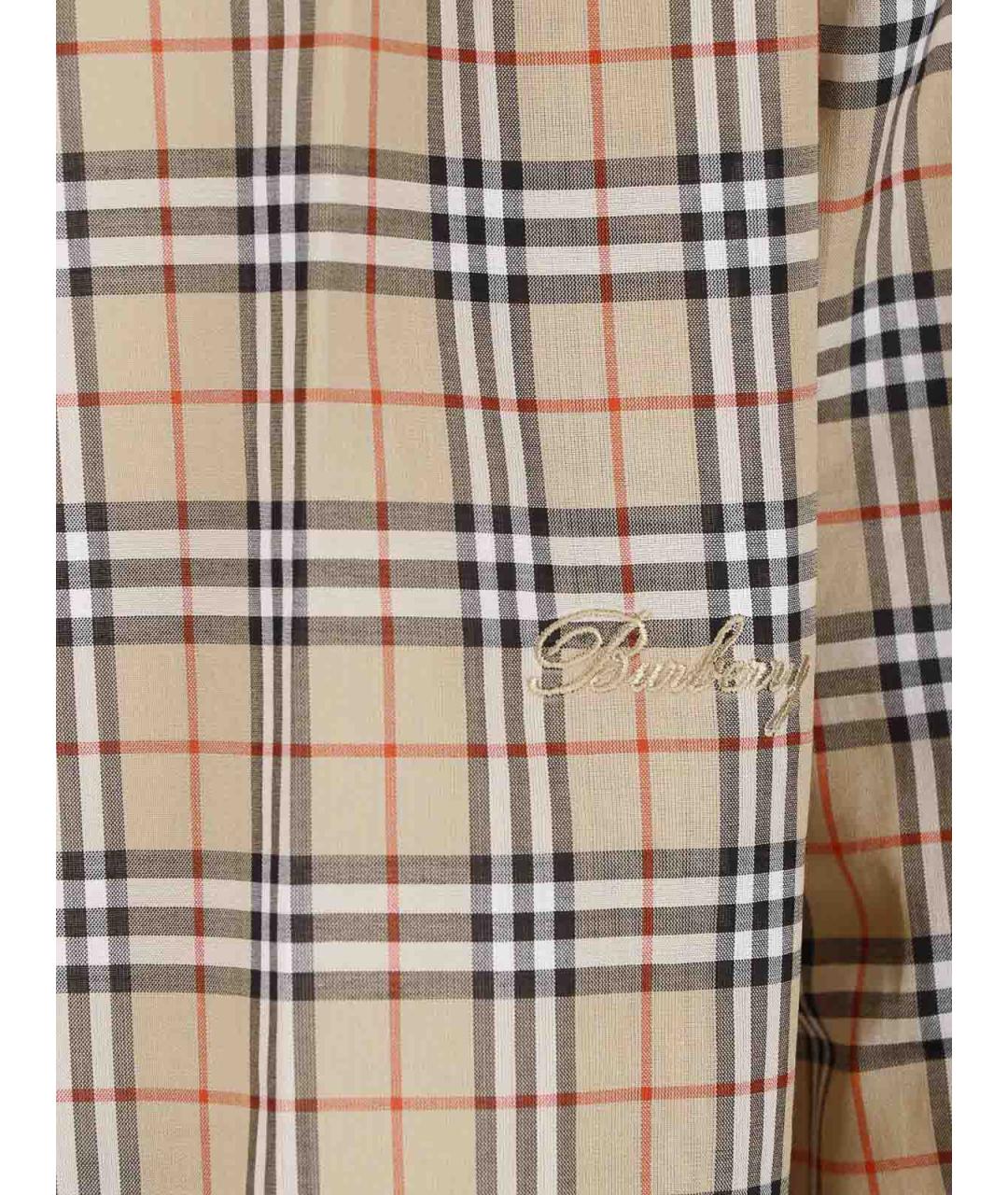 BURBERRY Бежевая хлопковая кэжуал рубашка, фото 3