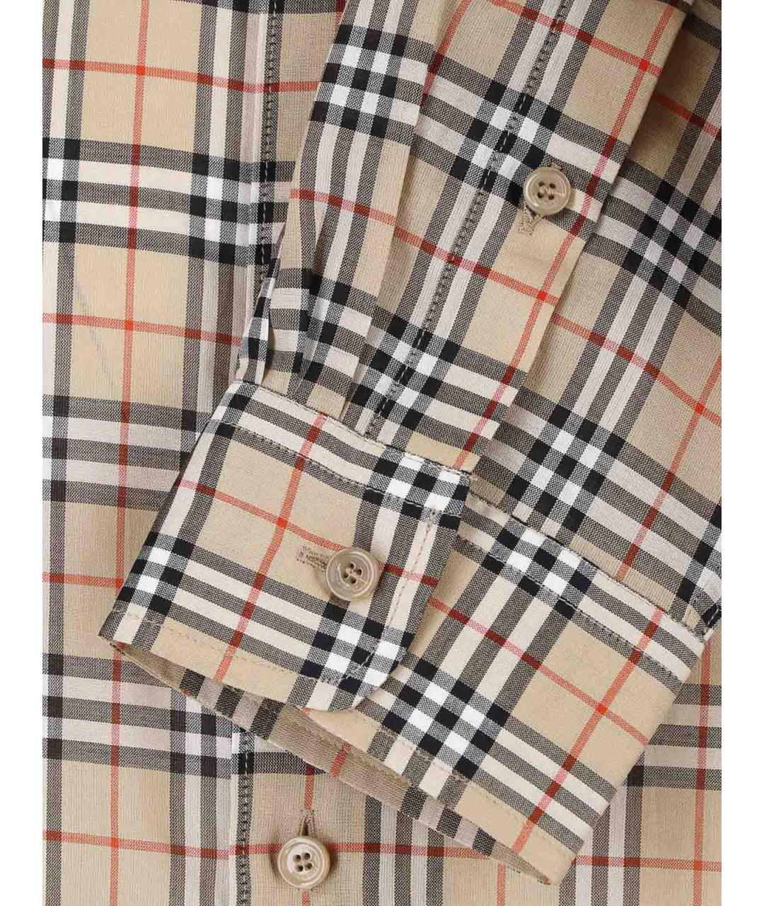 BURBERRY Бежевая хлопковая кэжуал рубашка, фото 4
