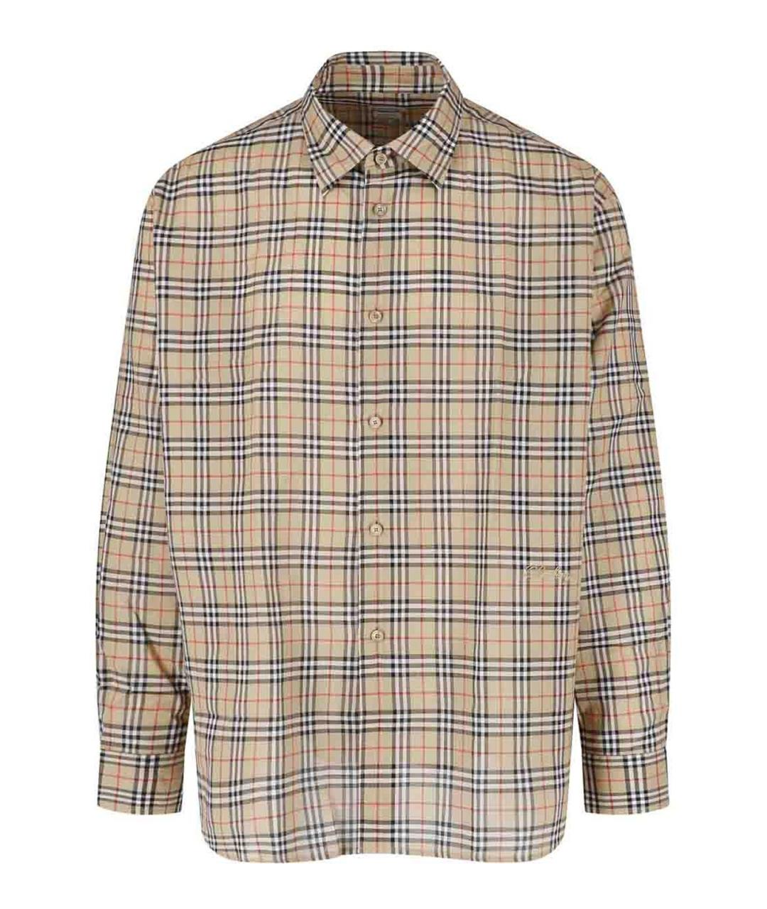 BURBERRY Бежевая хлопковая кэжуал рубашка, фото 1
