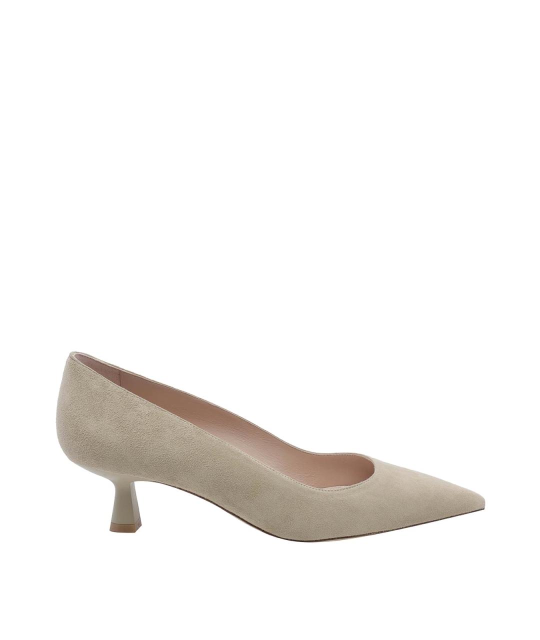 STUART WEITZMAN Бежевые замшевые туфли, фото 1