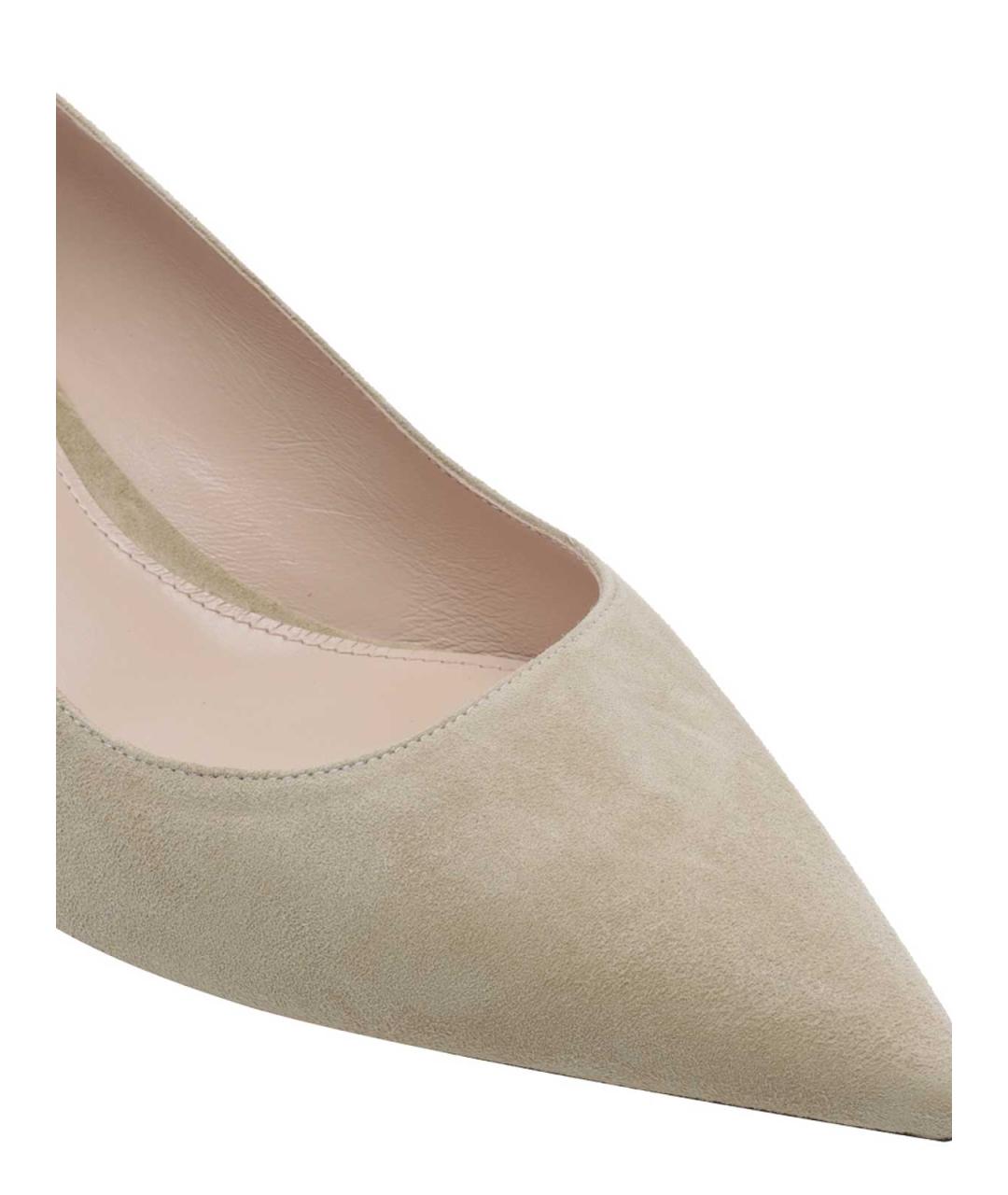 STUART WEITZMAN Бежевые замшевые туфли, фото 4