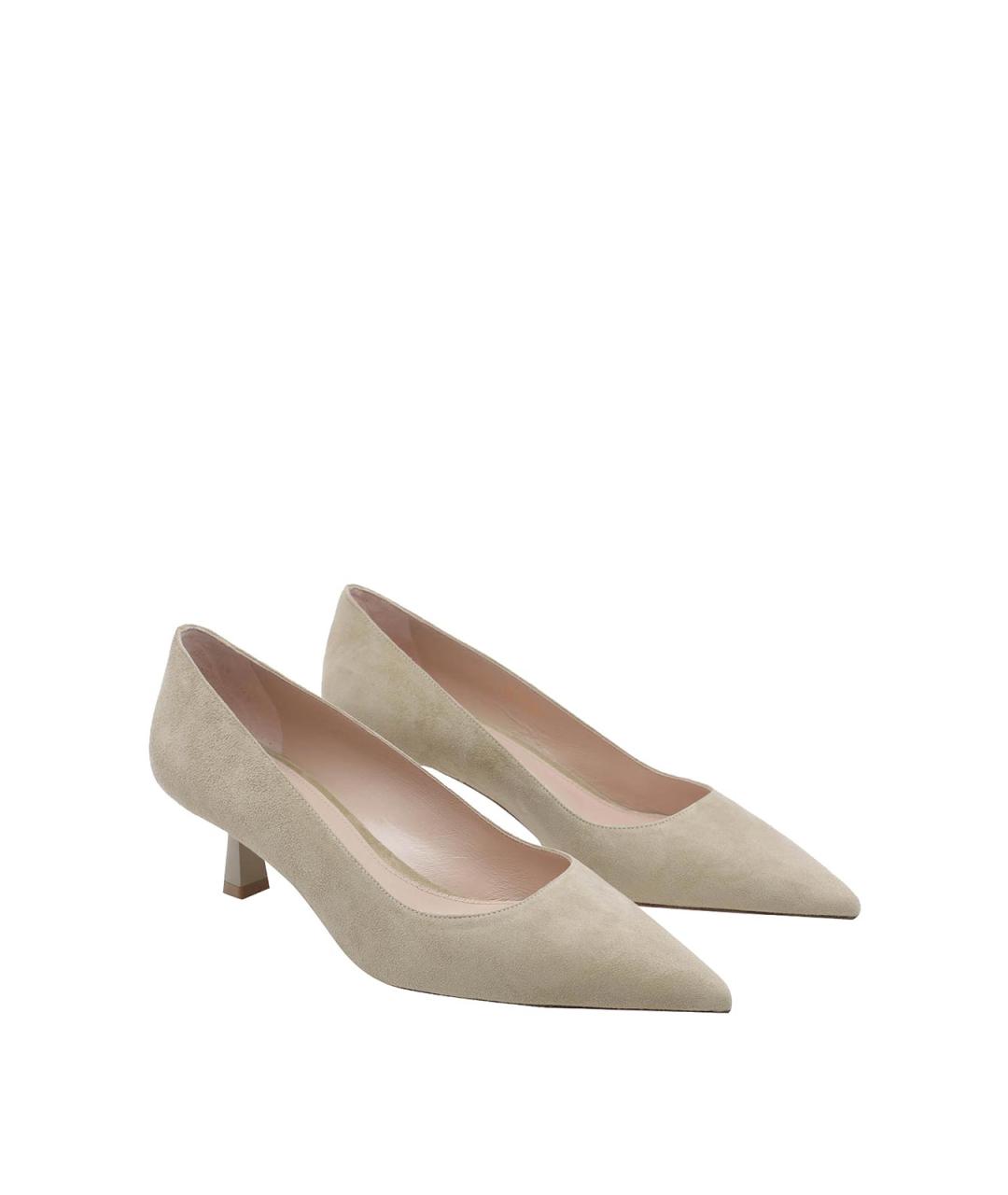 STUART WEITZMAN Бежевые замшевые туфли, фото 2