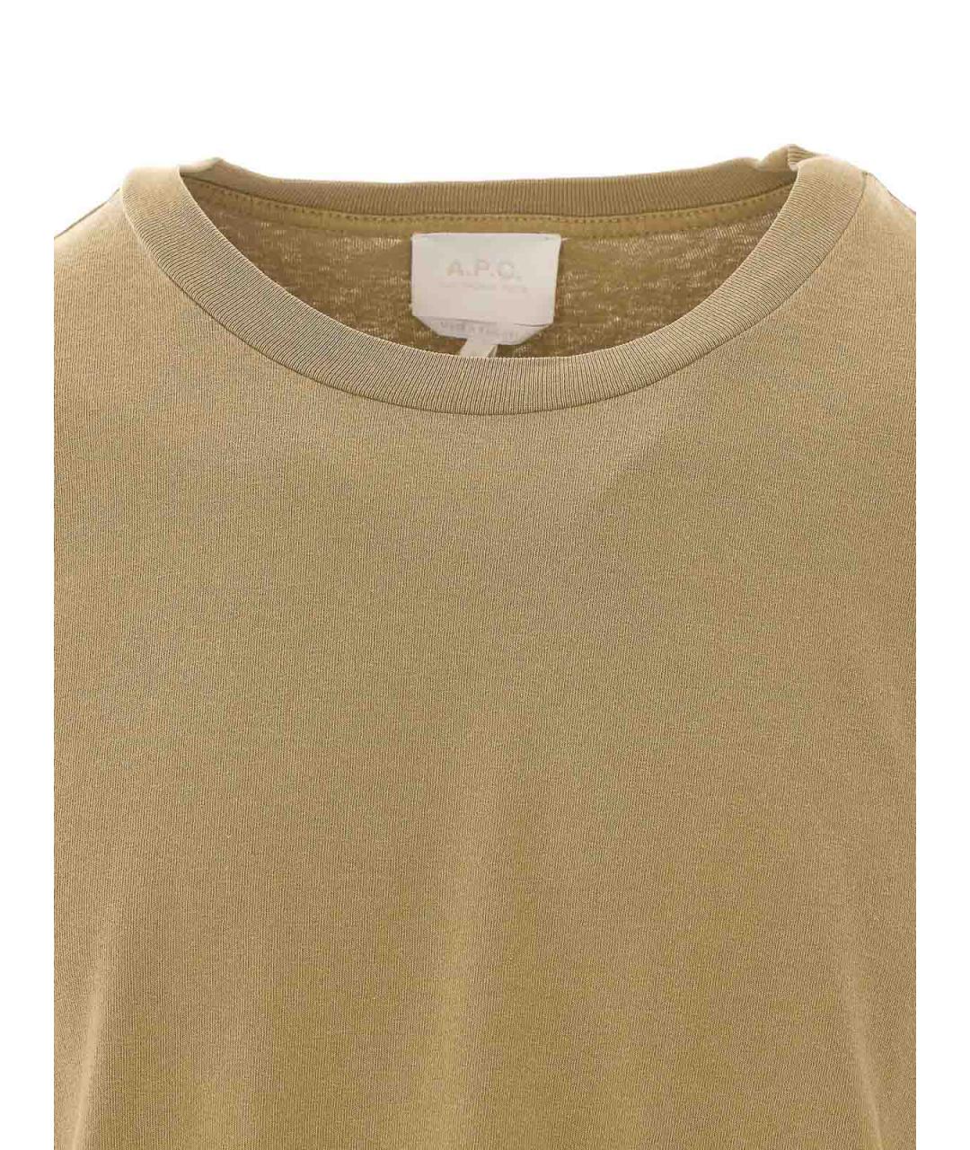 A.P.C. Зеленая хлопковая футболка, фото 4