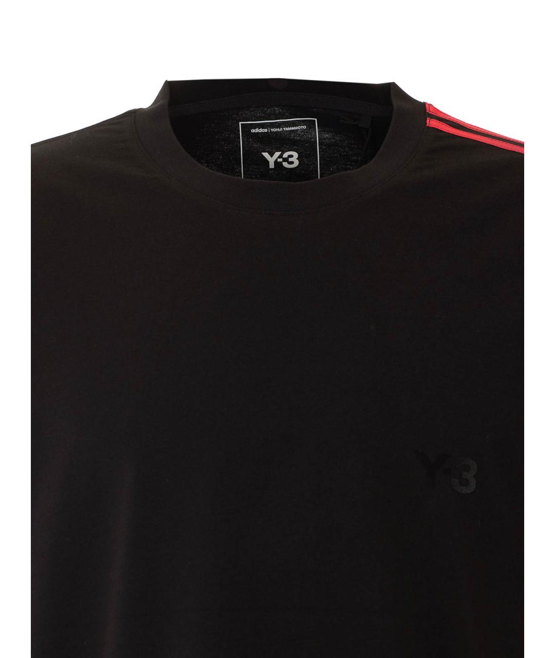 Y-3 Черная хлопковая футболка, фото 4