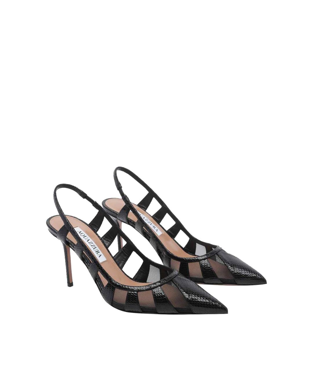 AQUAZZURA Черные кожаные туфли, фото 2