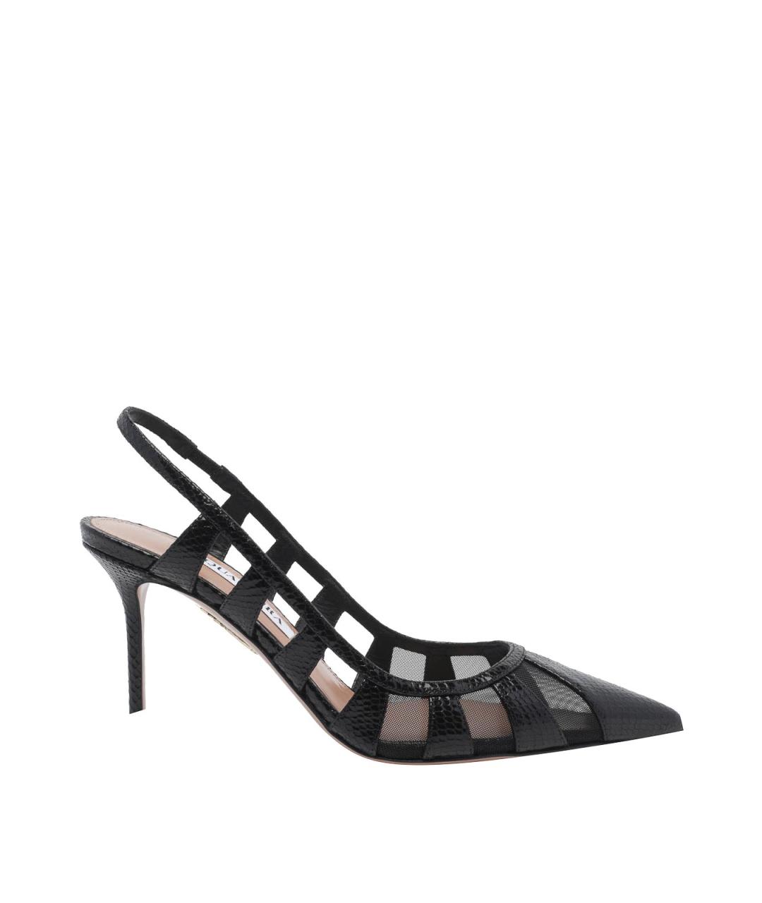 AQUAZZURA Черные кожаные туфли, фото 1