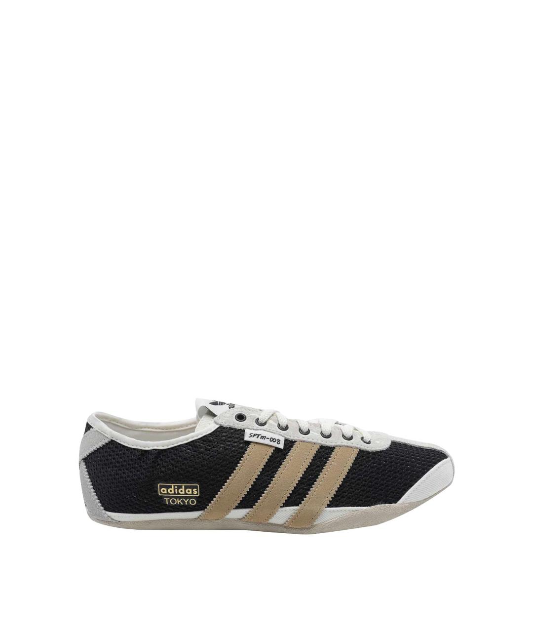 ADIDAS Черные кожаные низкие кроссовки / кеды, фото 1
